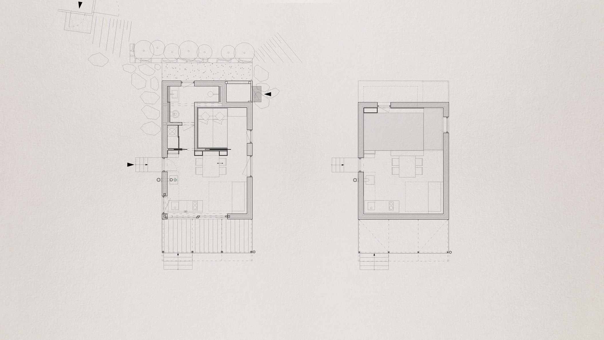 Plan of groundfloor and attic with sleeping storey